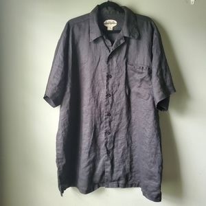 Mojito Men’s Button Up Shirt Collection Black 100% Linen Size: 2x